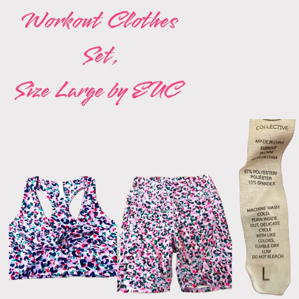 Workout Set, Top and Shorts, size large